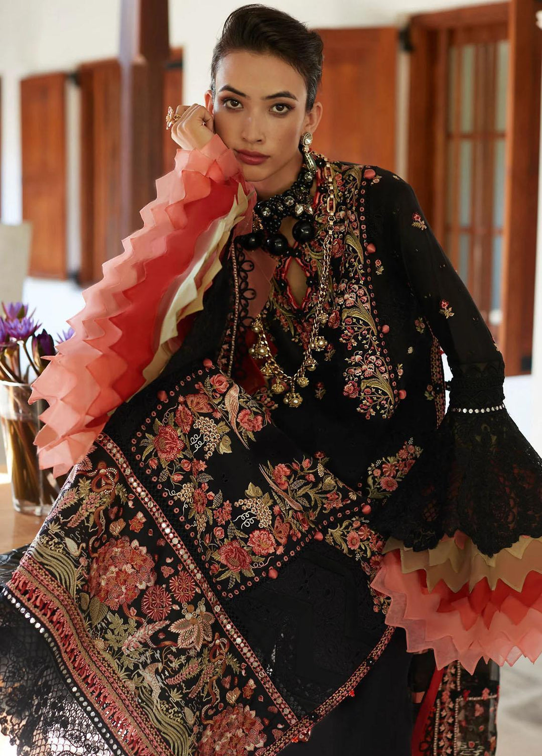 Elan Embroidered Lawn Suits Unstitched 3 Piece EL23LL EL23-02 A Nysa - Summer Collection