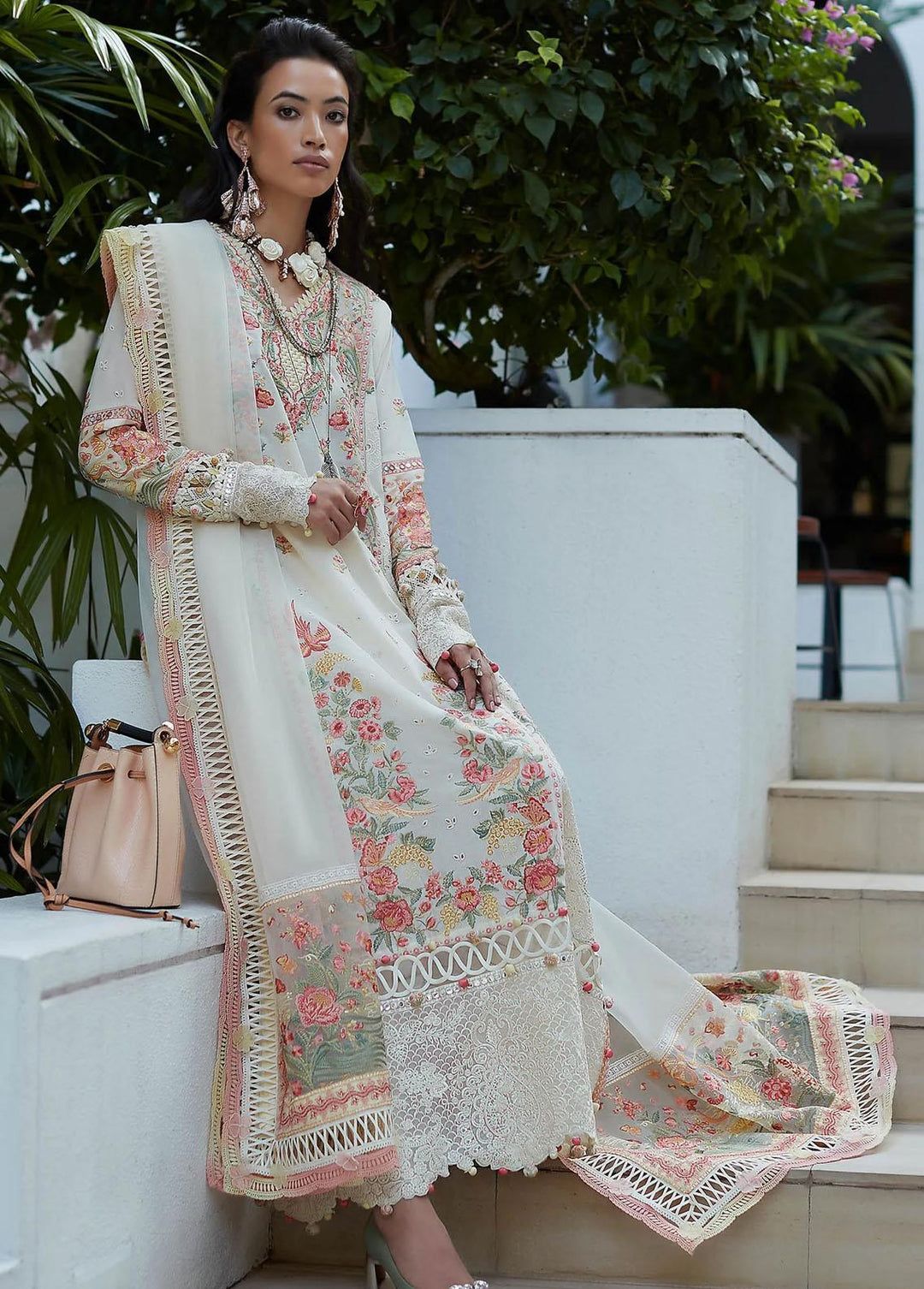 Elan Embroidered Lawn Suits Unstitched 3 Piece EL23LL EL23-02 B Nysa - Summer Collection