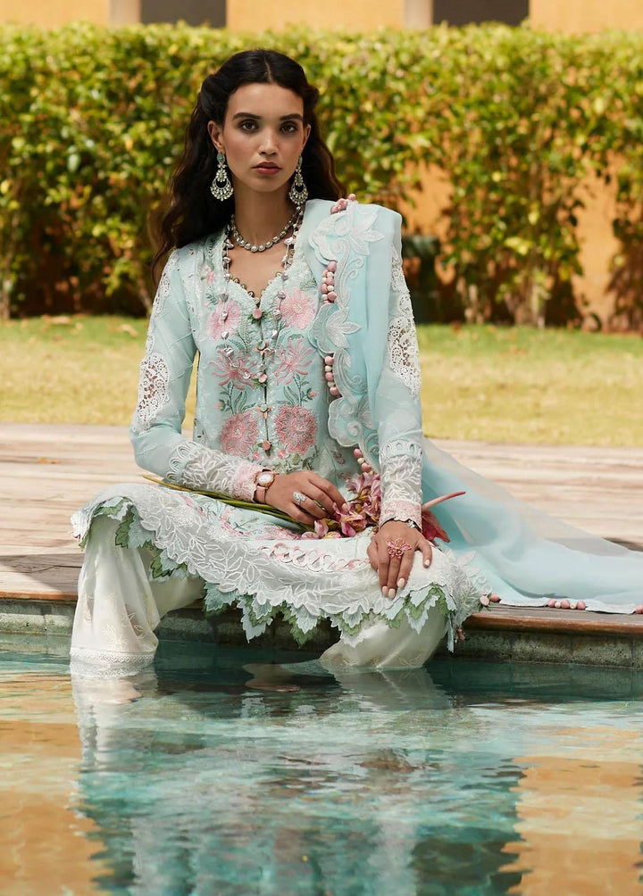 Elan Embroidered Lawn Suits Unstitched 3 Piece EL23LL EL23-03 A Ziva - Summer Collection