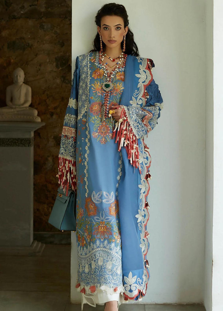 Elan Embroidered Lawn Suits Unstitched 3 Piece EL23LL EL23-03 B Ziva - Summer Collection