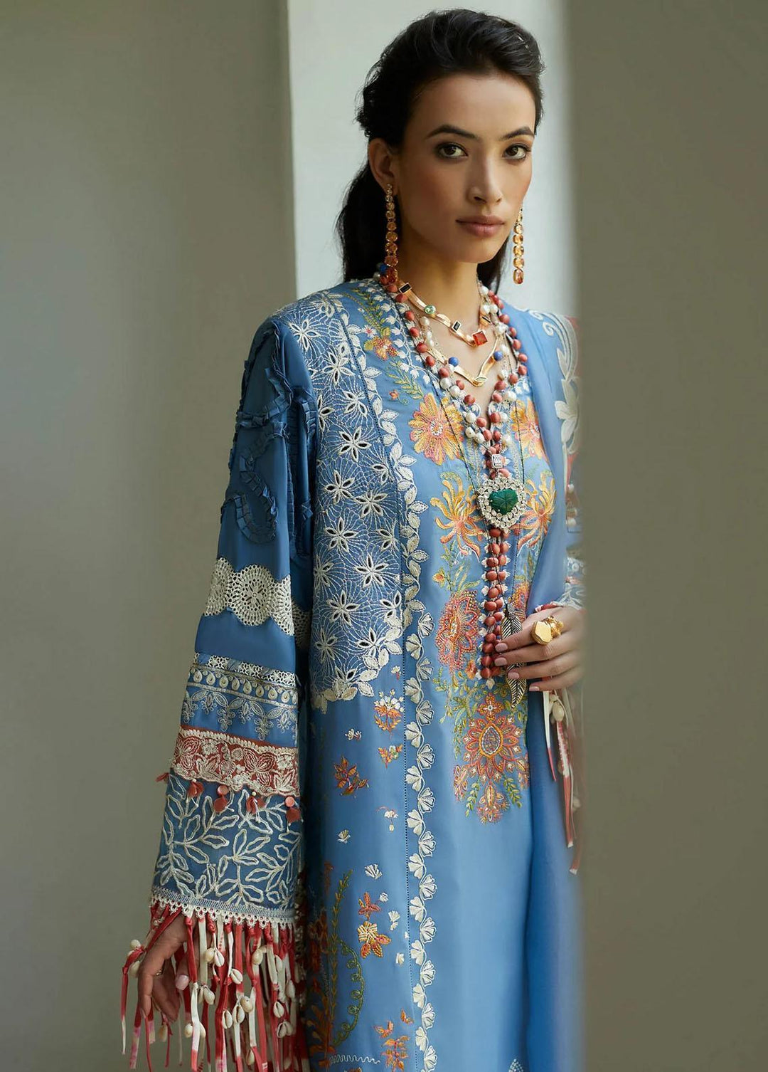 Elan Embroidered Lawn Suits Unstitched 3 Piece EL23LL EL23-03 B Ziva - Summer Collection