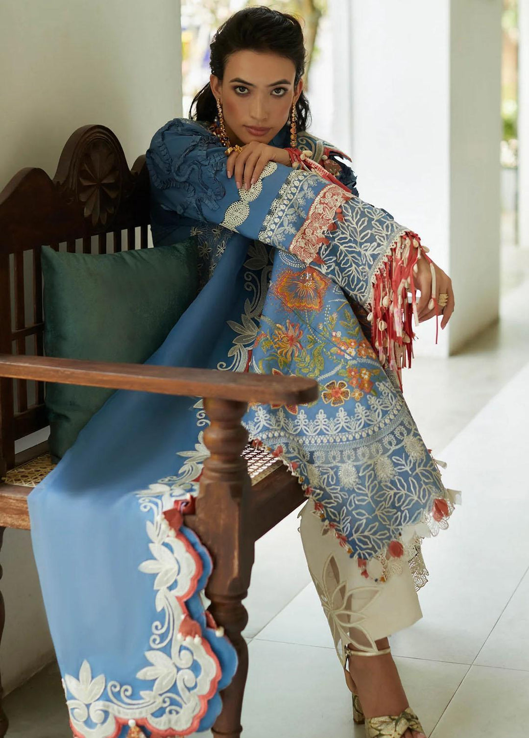 Elan Embroidered Lawn Suits Unstitched 3 Piece EL23LL EL23-03 B Ziva - Summer Collection