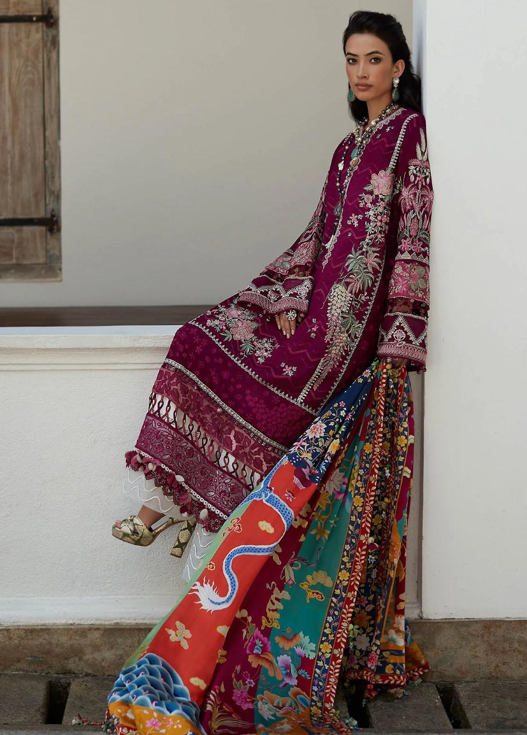 Elan Embroidered Lawn Suits Unstitched 3 Piece EL23LL EL23-04 B Erina - Summer Collection