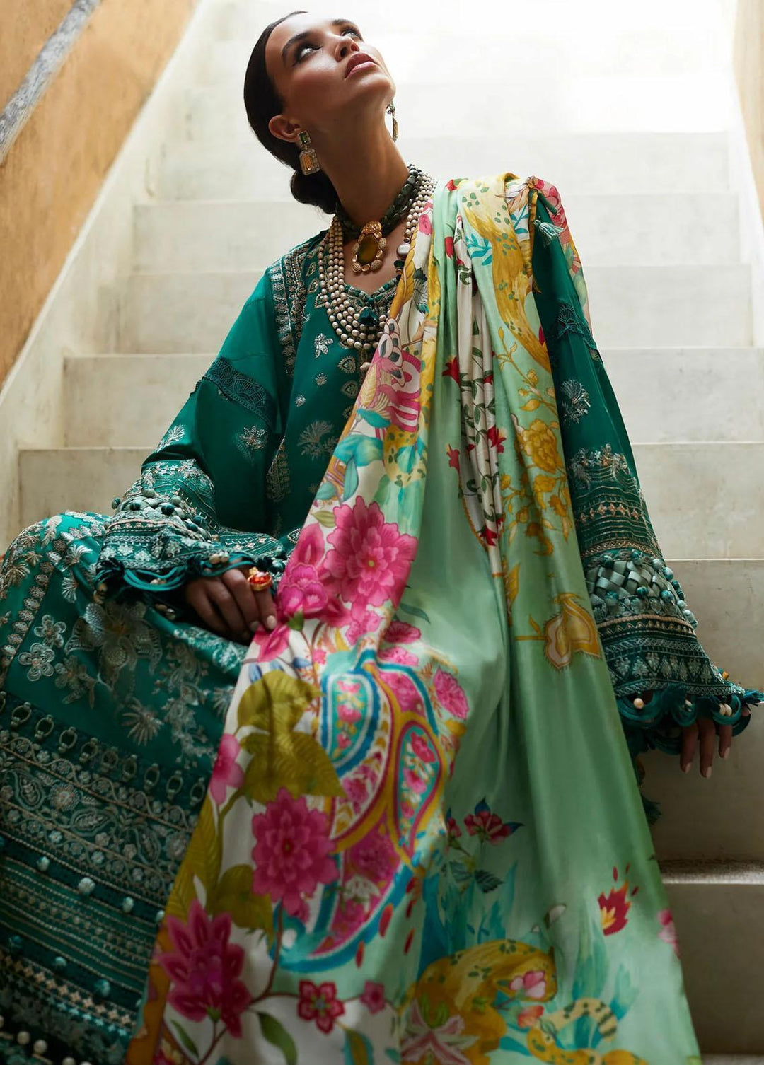 Elan Embroidered Lawn Suits Unstitched 3 Piece EL23LL EL23-05 A Arna - Summer Collection