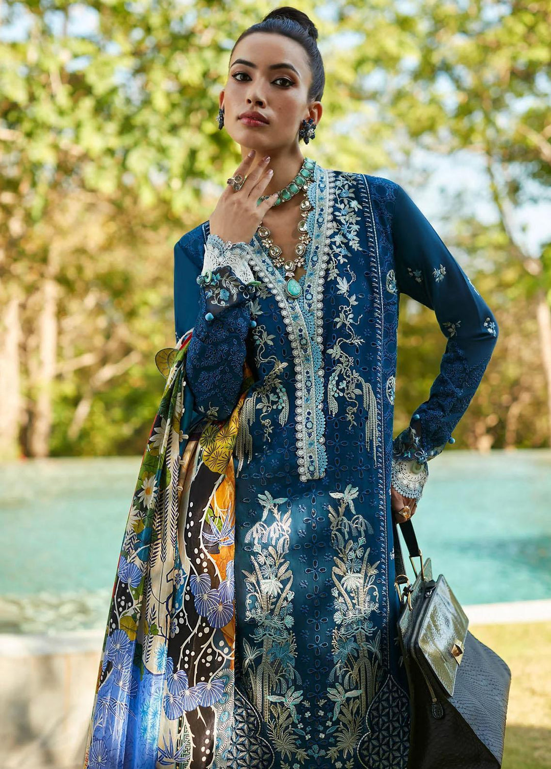 Elan Embroidered Lawn Suits Unstitched 3 Piece EL23LL EL23-06 B Ivana - Summer Collection