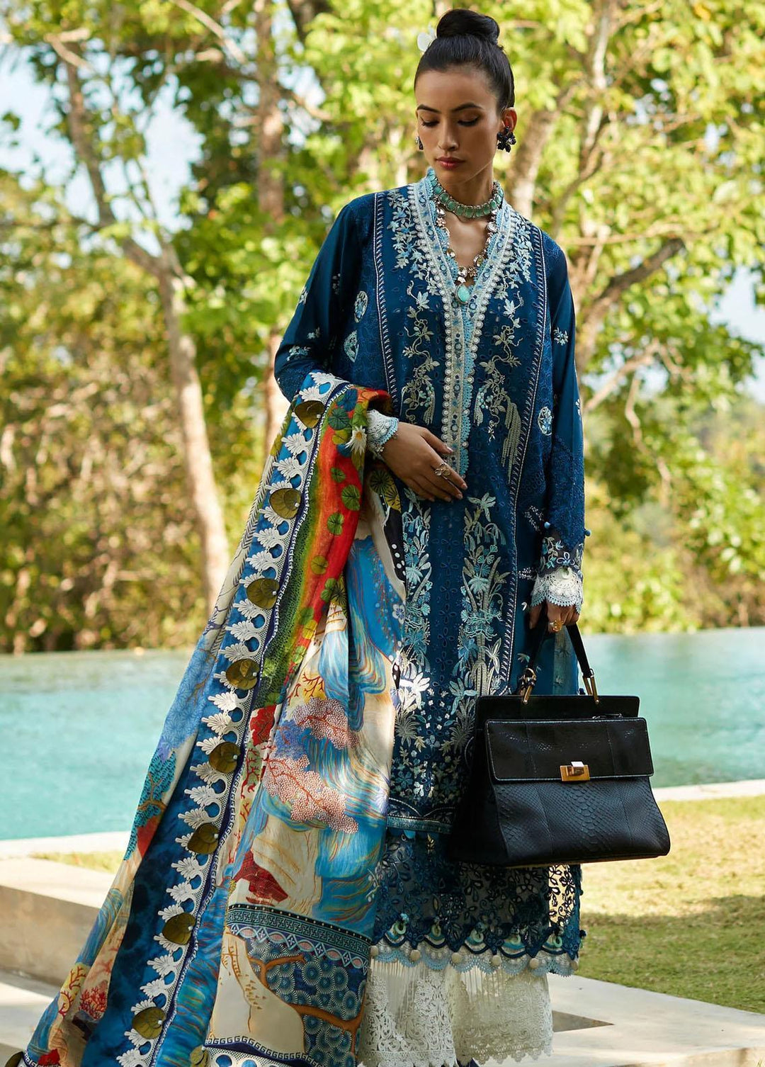 Elan Embroidered Lawn Suits Unstitched 3 Piece EL23LL EL23-06 B Ivana - Summer Collection