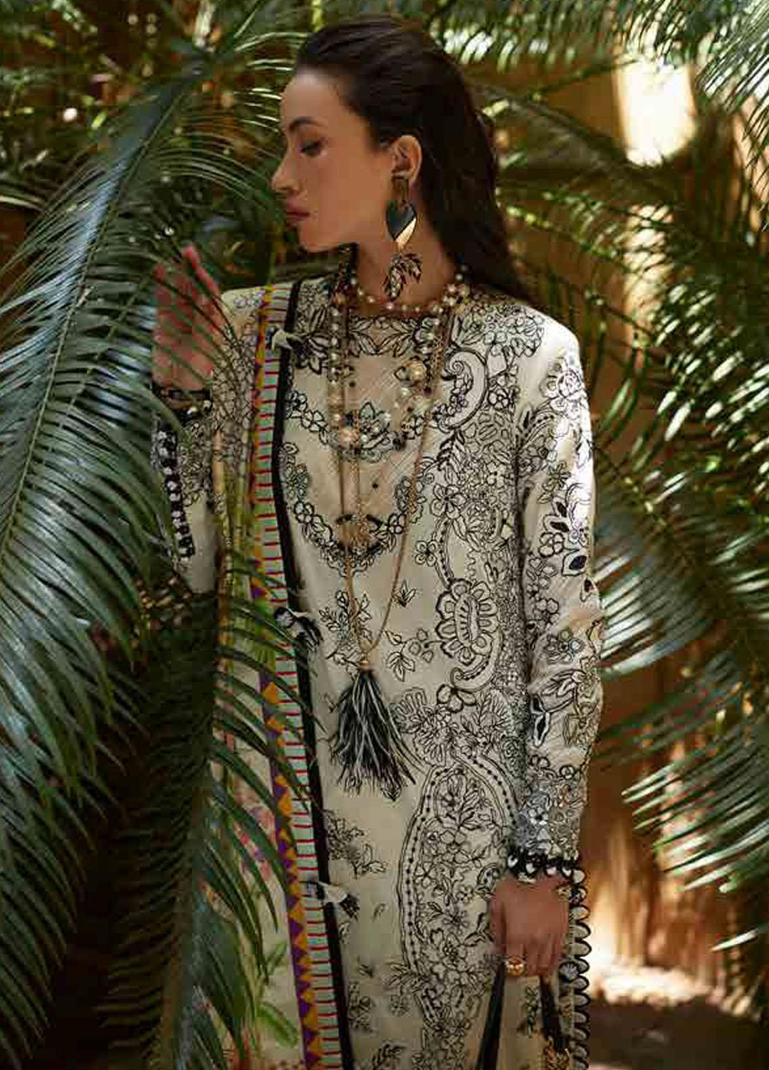 Elan Embroidered Lawn Suits Unstitched 3 Piece EL23LL EL23-07 A Kaia - Summer Collection