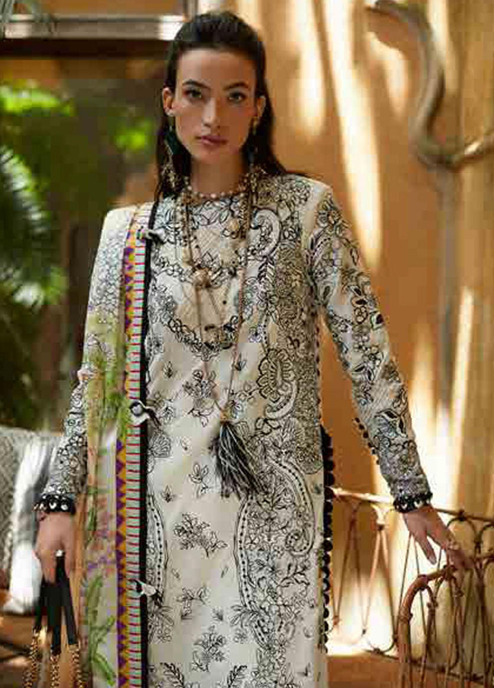 Elan Embroidered Lawn Suits Unstitched 3 Piece EL23LL EL23-07 A Kaia - Summer Collection