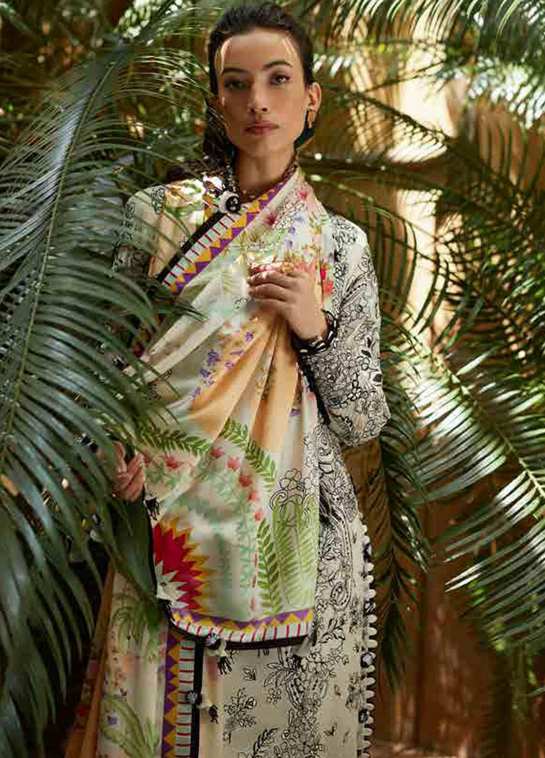 Elan Embroidered Lawn Suits Unstitched 3 Piece EL23LL EL23-07 A Kaia - Summer Collection