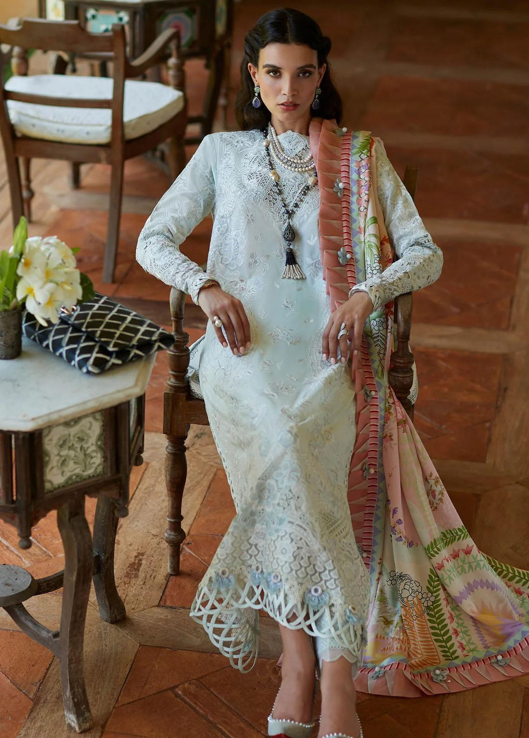 Elan Embroidered Lawn Suits Unstitched 3 Piece EL23LL EL23-07 B Kaia - Summer Collection