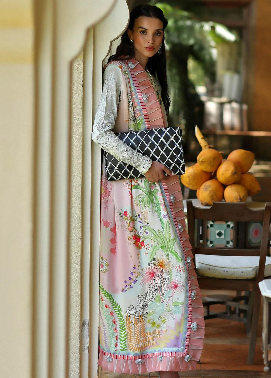 Elan Embroidered Lawn Suits Unstitched 3 Piece EL23LL EL23-07 B Kaia - Summer Collection