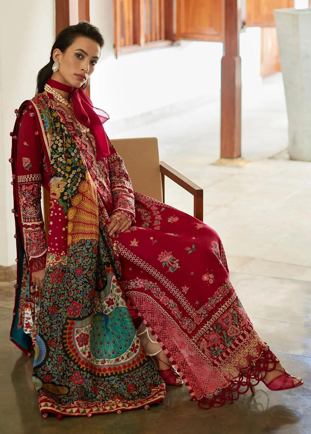 Elan Embroidered Lawn Suits Unstitched 3 Piece EL23LL EL23-08 A Aalia - Summer Collection