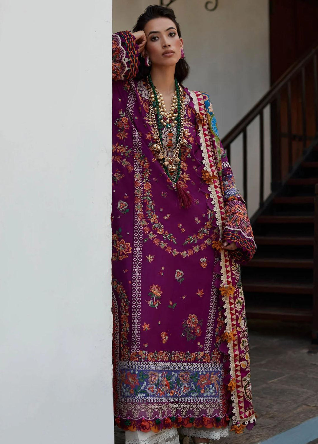 Elan Embroidered Lawn Suits Unstitched 3 Piece EL23LL EL23-08 B Aalia - Summer Collection