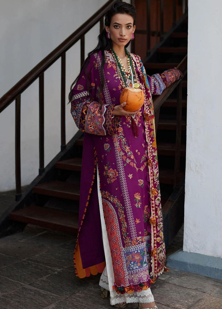 Elan Embroidered Lawn Suits Unstitched 3 Piece EL23LL EL23-08 B Aalia - Summer Collection