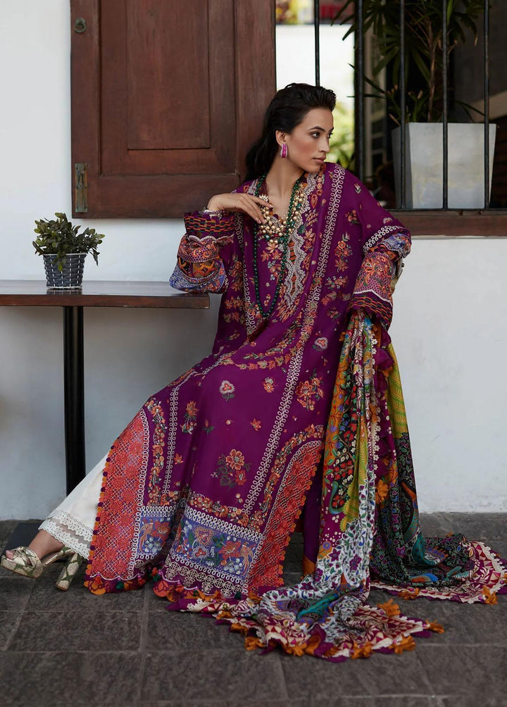 Elan Embroidered Lawn Suits Unstitched 3 Piece EL23LL EL23-08 B Aalia - Summer Collection