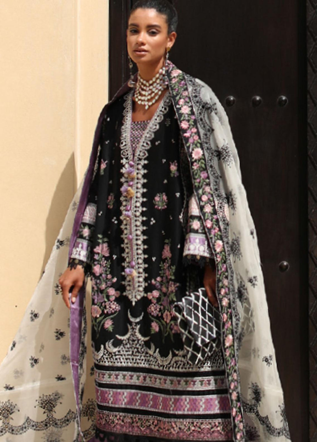 Elan Embroidered Lawn Suit Unstitched 3 Piece EL22S EL22-02A ZENEL - Summer Collection