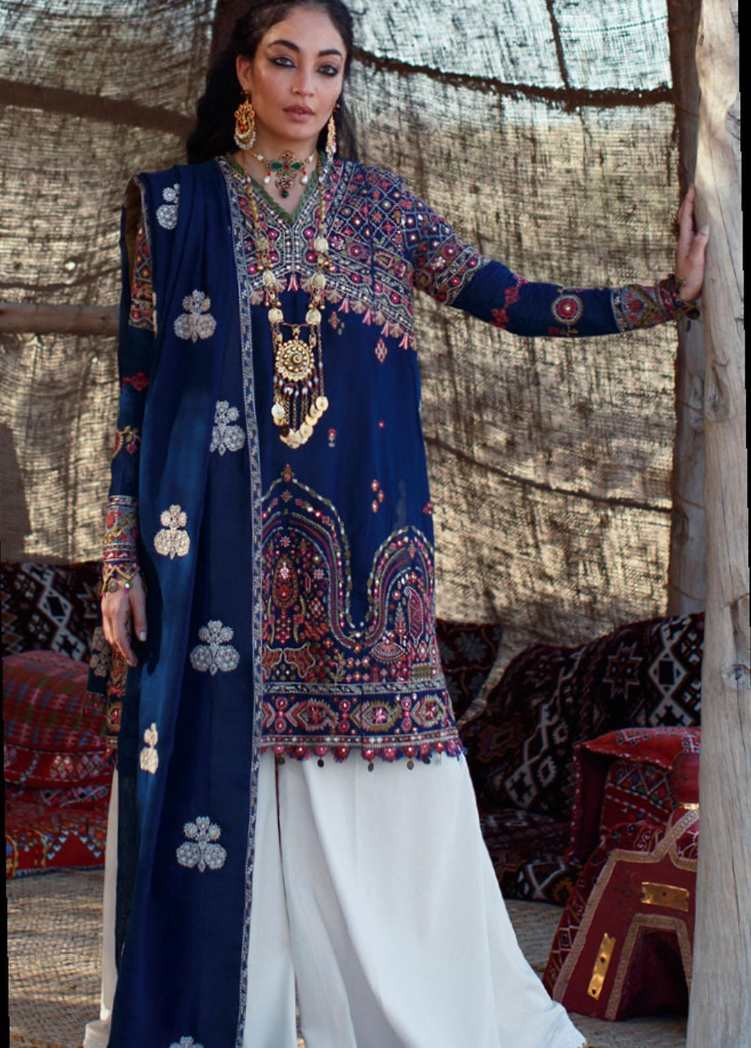 Elan Embroidered Lawn Suit Unstitched 3 Piece EL22S EL22-07B ZEINA - Summer Collection