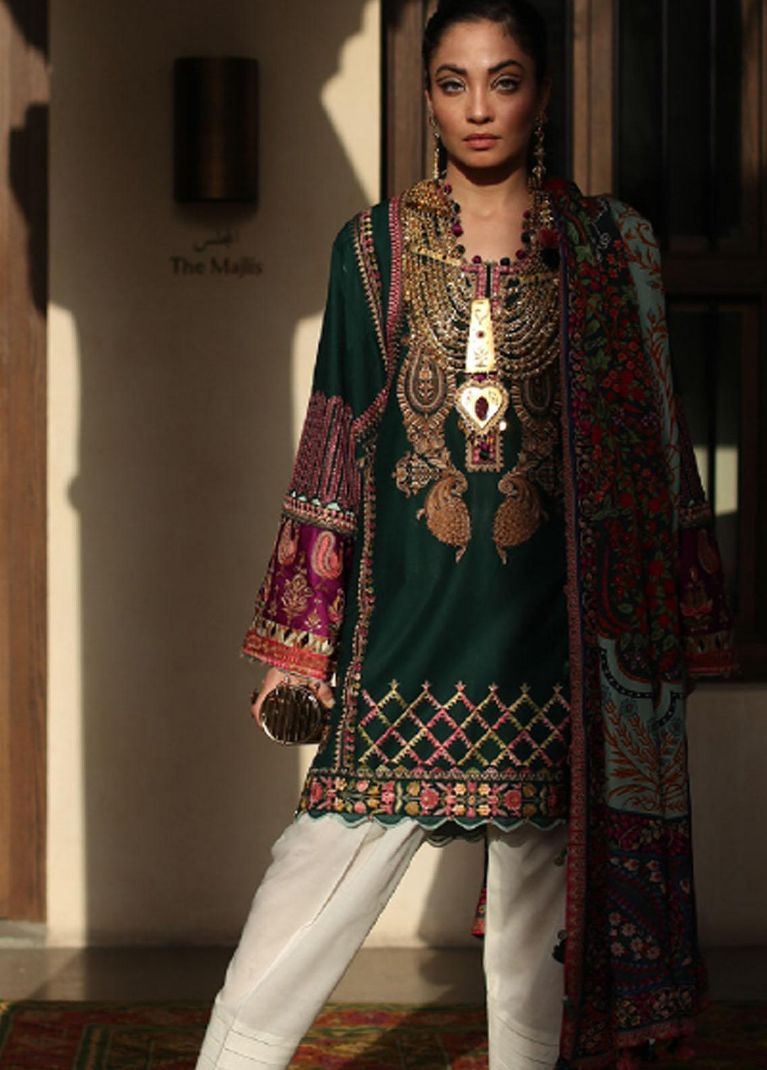 Elan Embroidered Lawn Suit Unstitched 3 Piece EL22S EL22-08A RIYA - Summer Collection