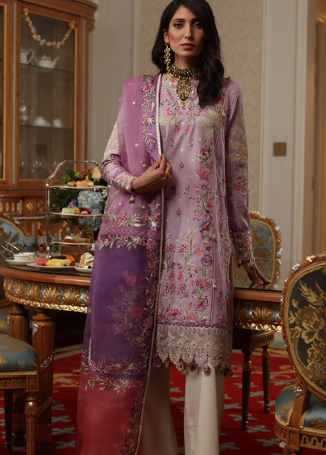 Elan Embroidered Lawn Suit Unstitched 3 Piece EL22S EL22-11A NEZIHA - Summer Collection