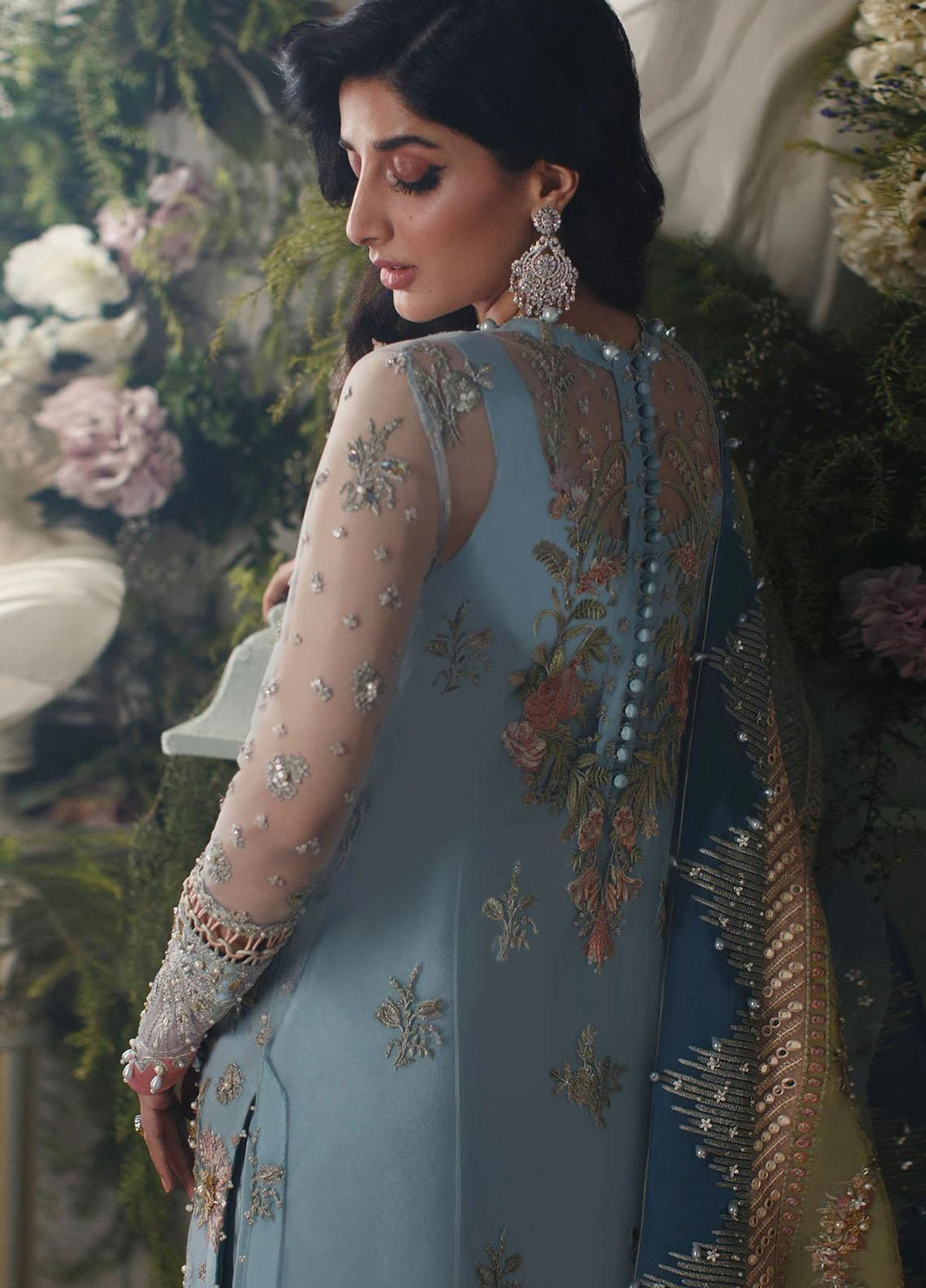 Elan Embroidered Net Suits Unstitched 3 Piece EL21WF EC21-01 ELMAS - Wedding Collection