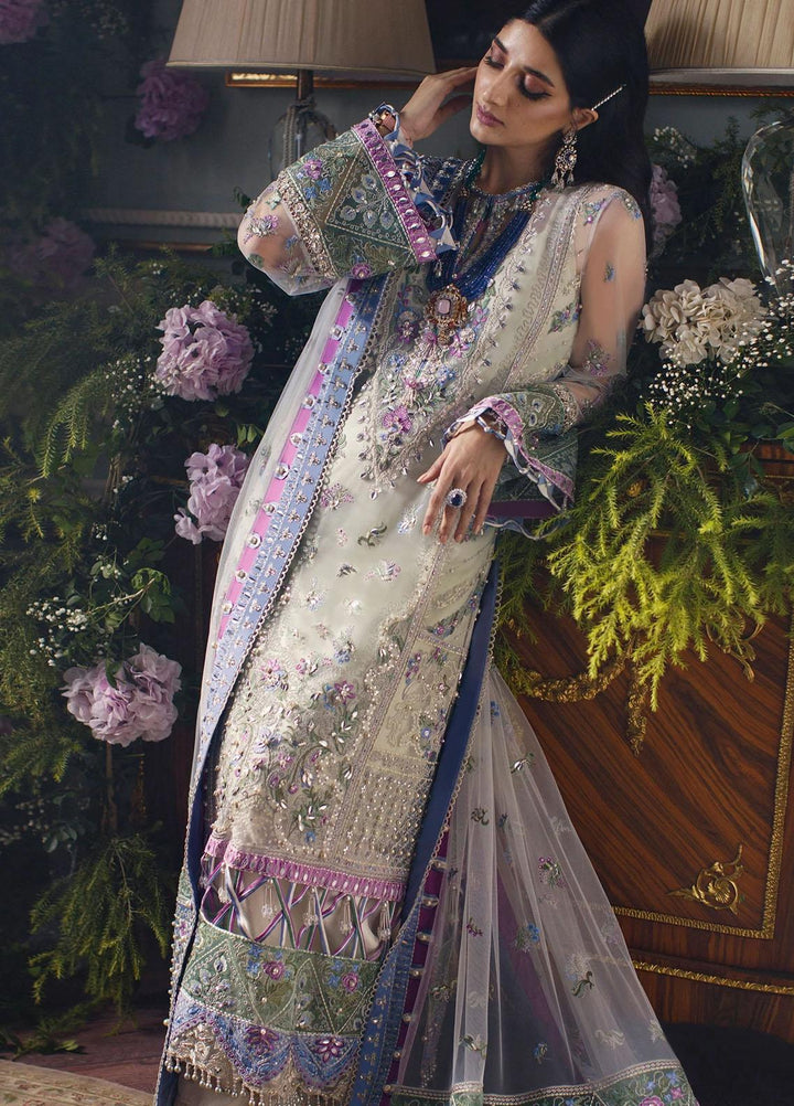 Elan Embroidered Net Suits Unstitched 3 Piece EL21WF EC21-02 ALARA - Wedding Collection