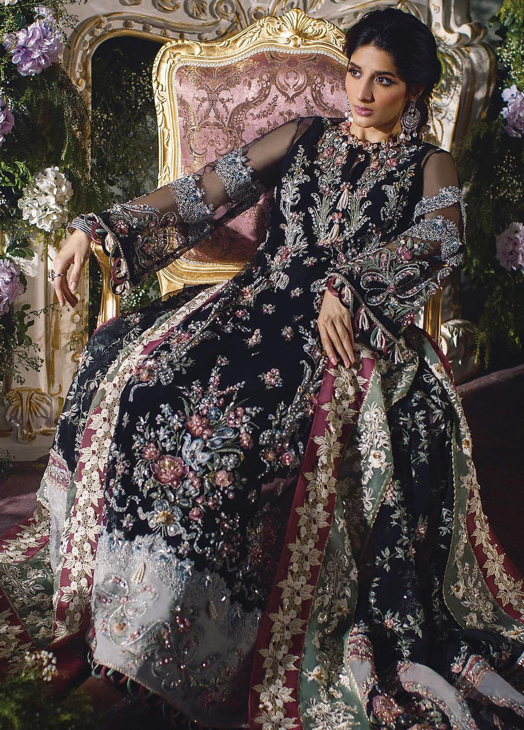 Elan Embroidered Net Suits Unstitched 3 Piece EL21WF EC21-03 SEDA - Wedding Collection