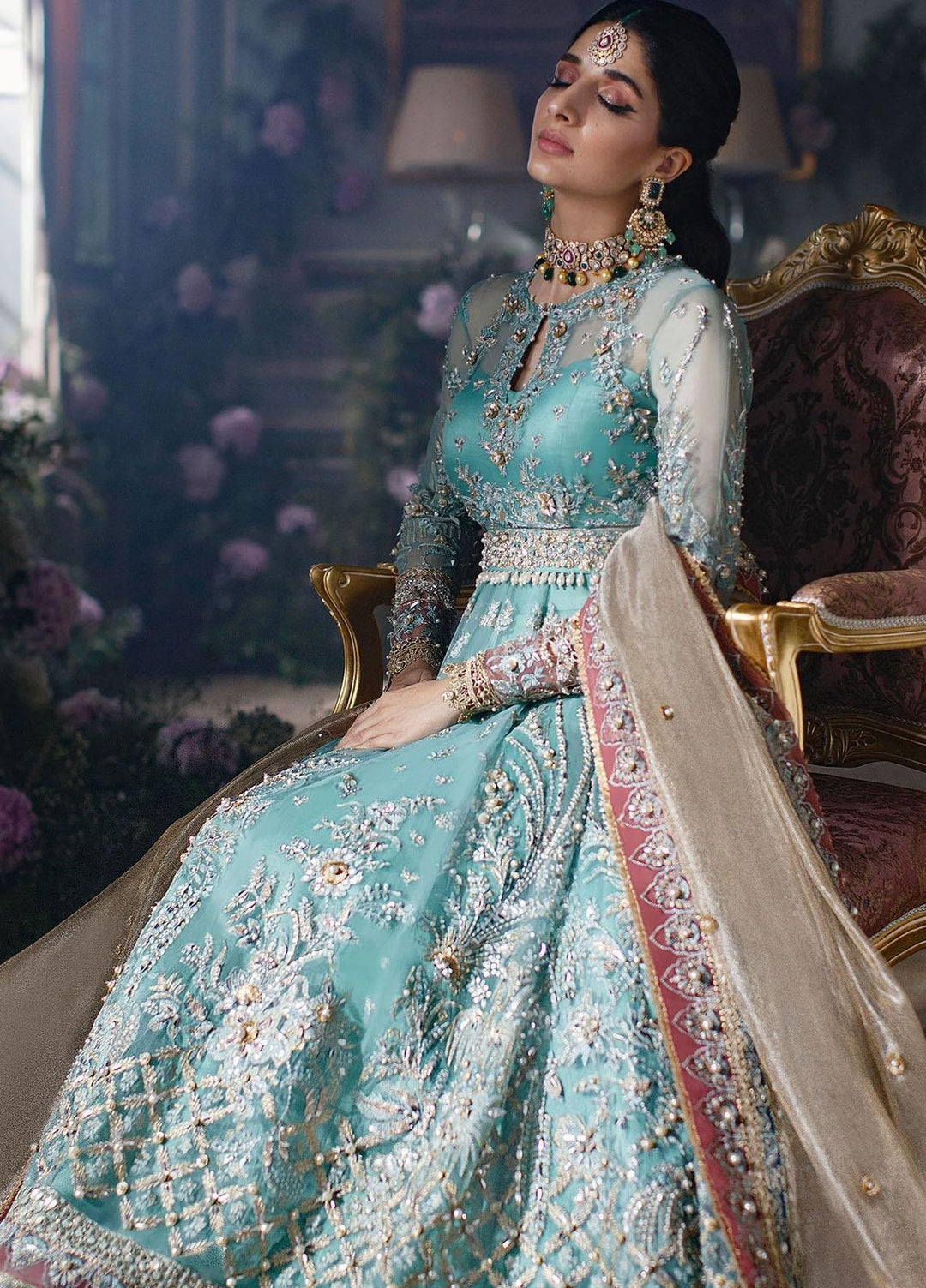 Elan Embroidered Organza Suits Unstitched 3 Piece EL21WF EC21-05 NAZIK - Wedding Collection
