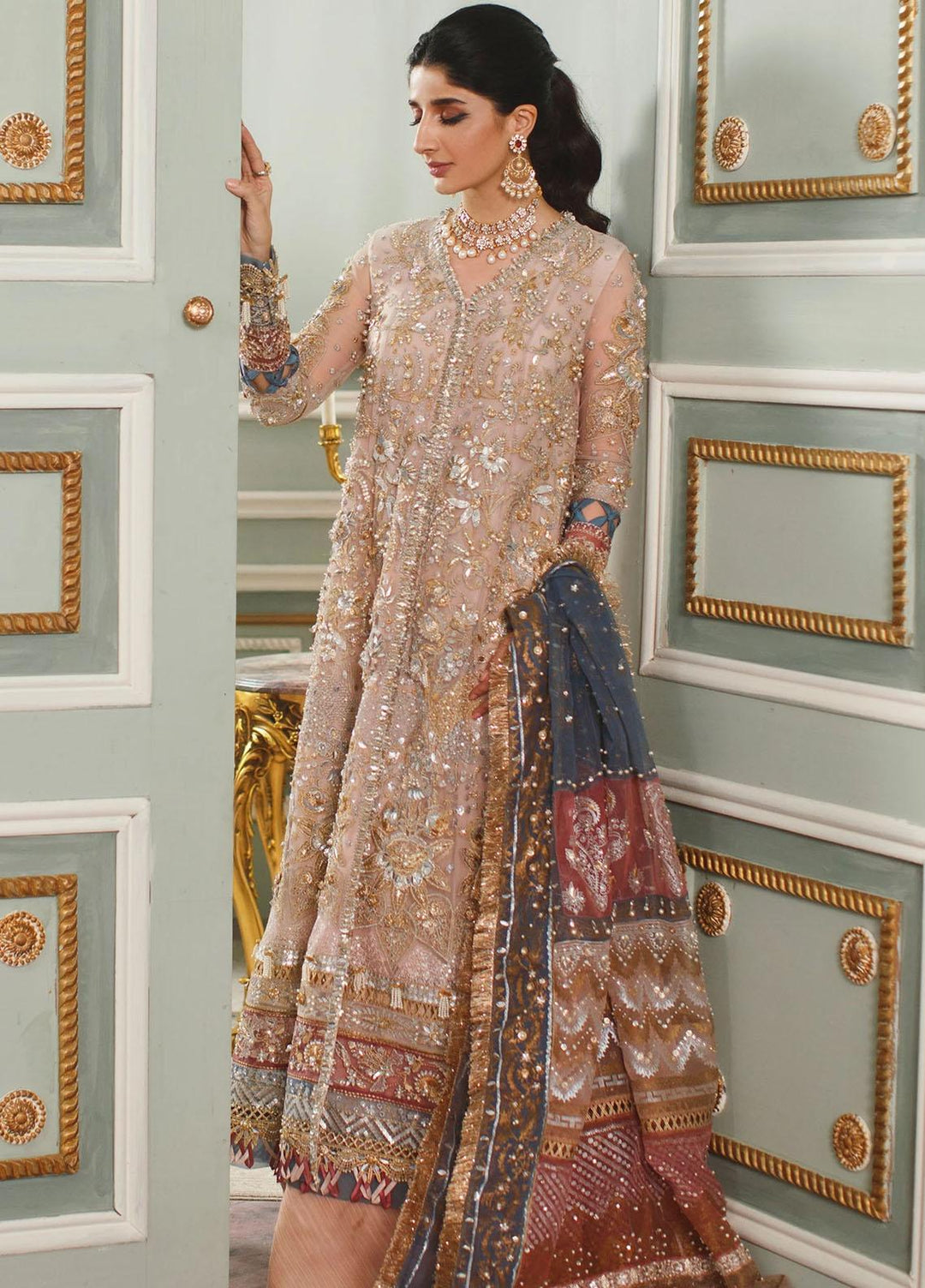Elan Embroidered Net Suits Unstitched 3 Piece EL21WF EC21-07 CEYDA - Wedding Collection