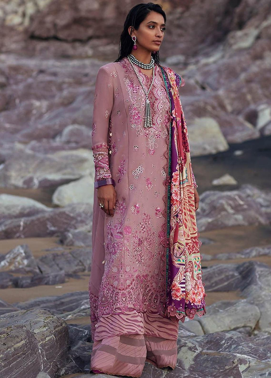 Elan Embroidered Karandi Suits Unstitched 3 Piece EL23UW EW23-01 Fezeh - Winter Collection