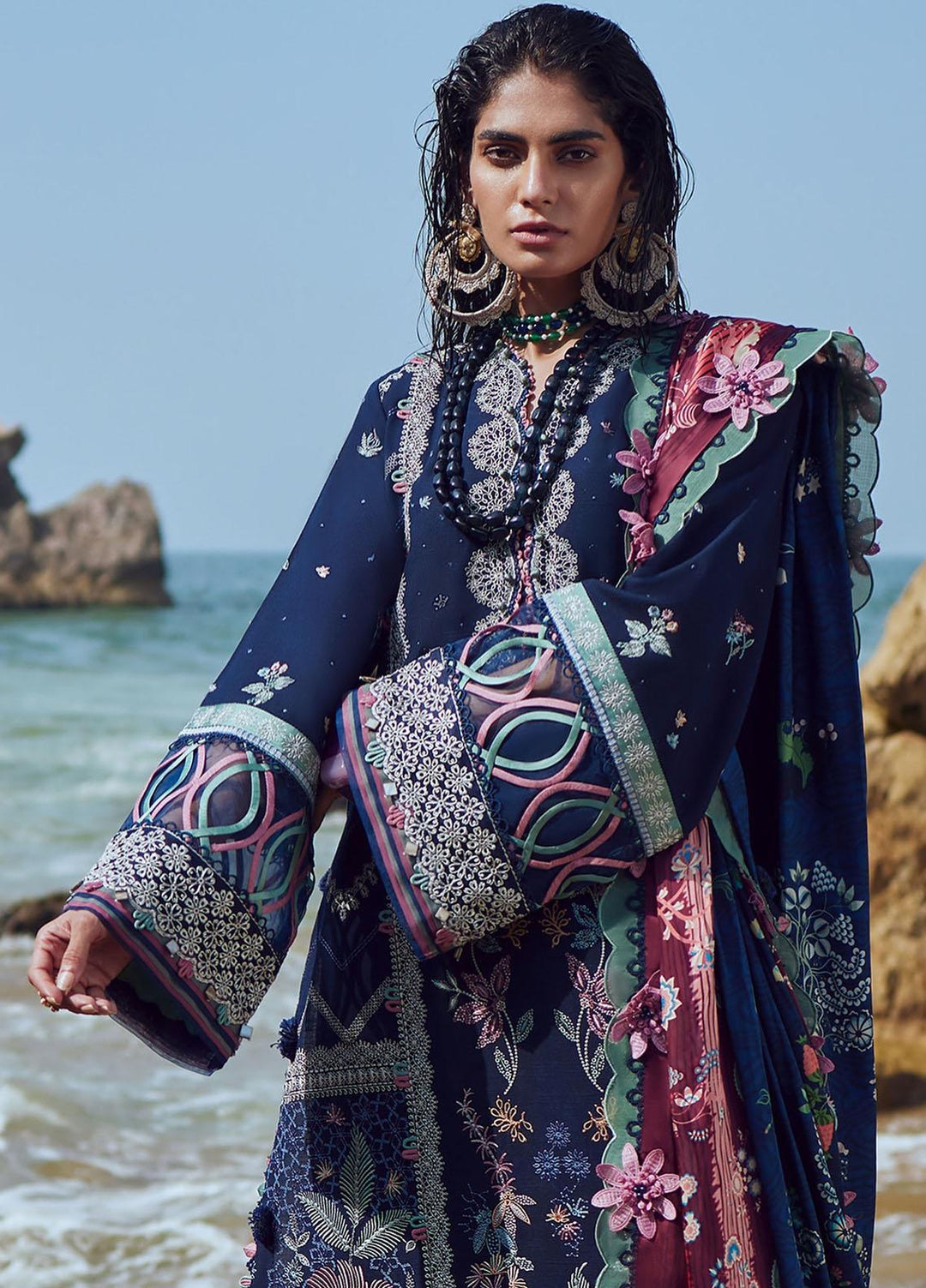 Elan Embroidered Khaddar Suits Unstitched 3 Piece EL23UW EW23-06 Darien - Winter Collection