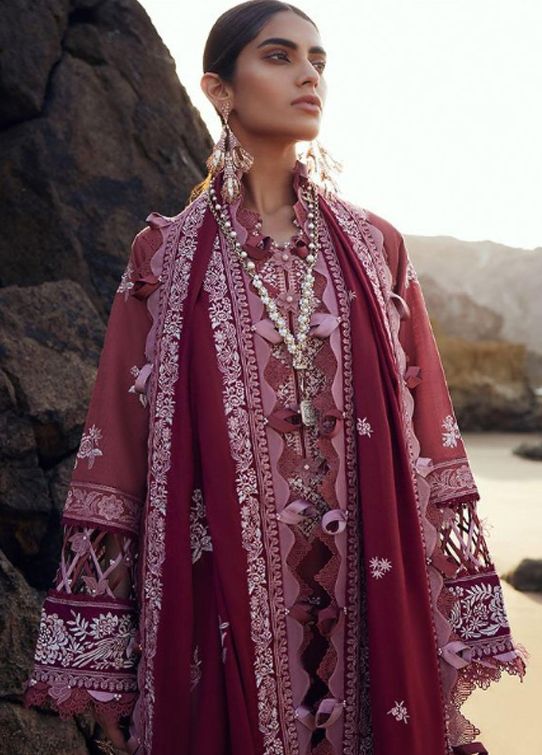 Elan Embroidered Khaddar Suits Unstitched 3 Piece EL23UW EW23-07 Arsia - Winter Collection