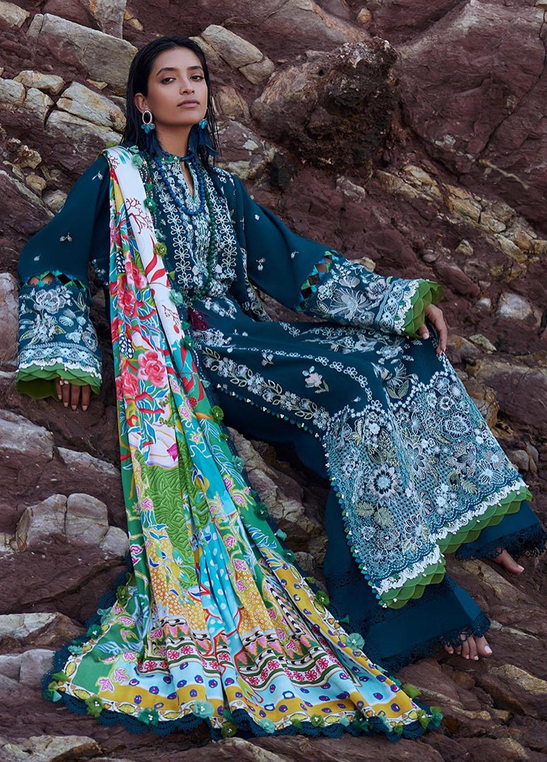 Elan Embroidered Khaddar Suits Unstitched 3 Piece EL23UW EW23-08 Freya - Winter Collection