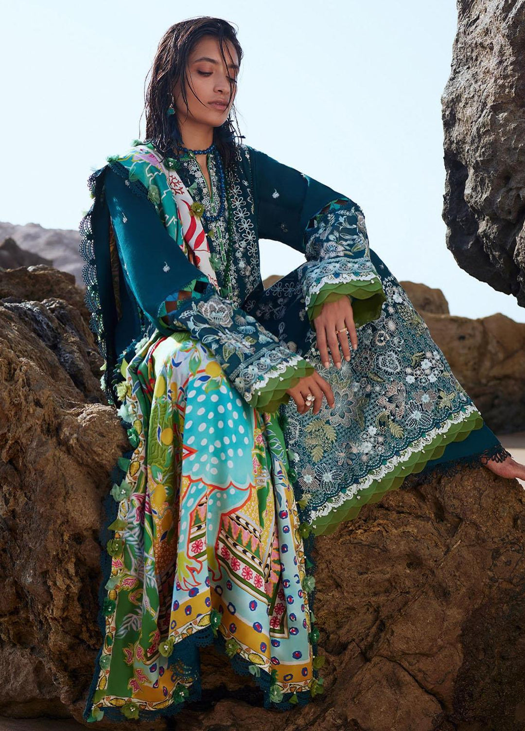 Elan Embroidered Khaddar Suits Unstitched 3 Piece EL23UW EW23-08 Freya - Winter Collection