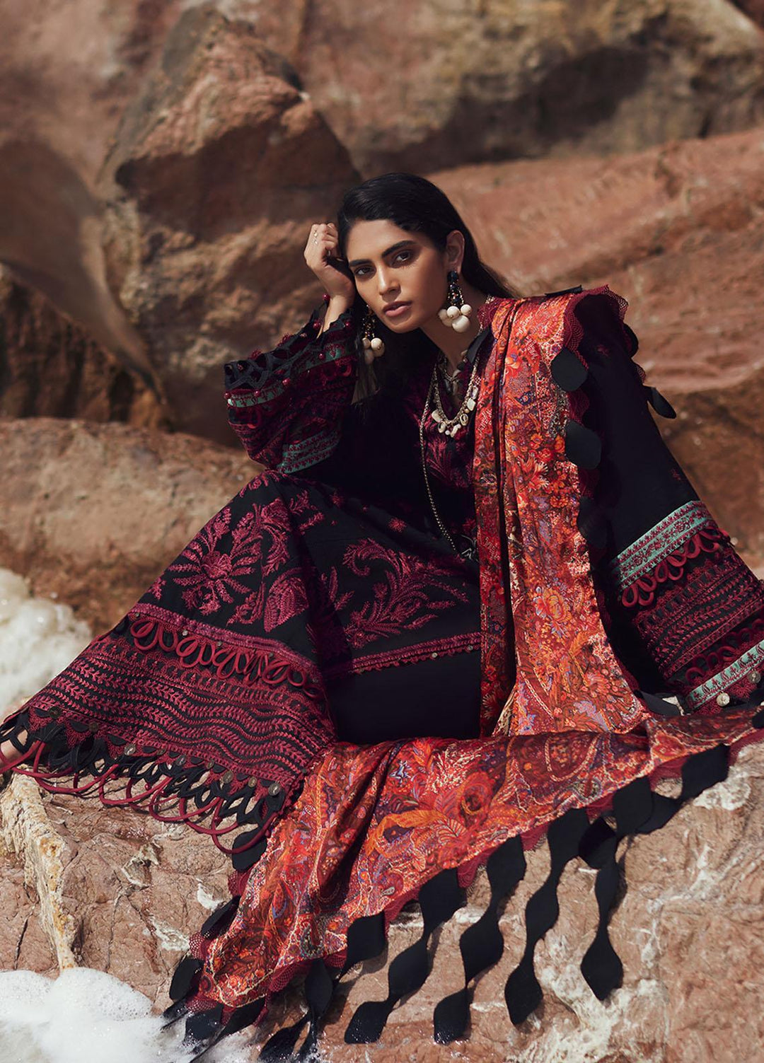 Elan Embroidered Khaddar Suits Unstitched 3 Piece EL23UW EW23-10 Medea - Winter Collection