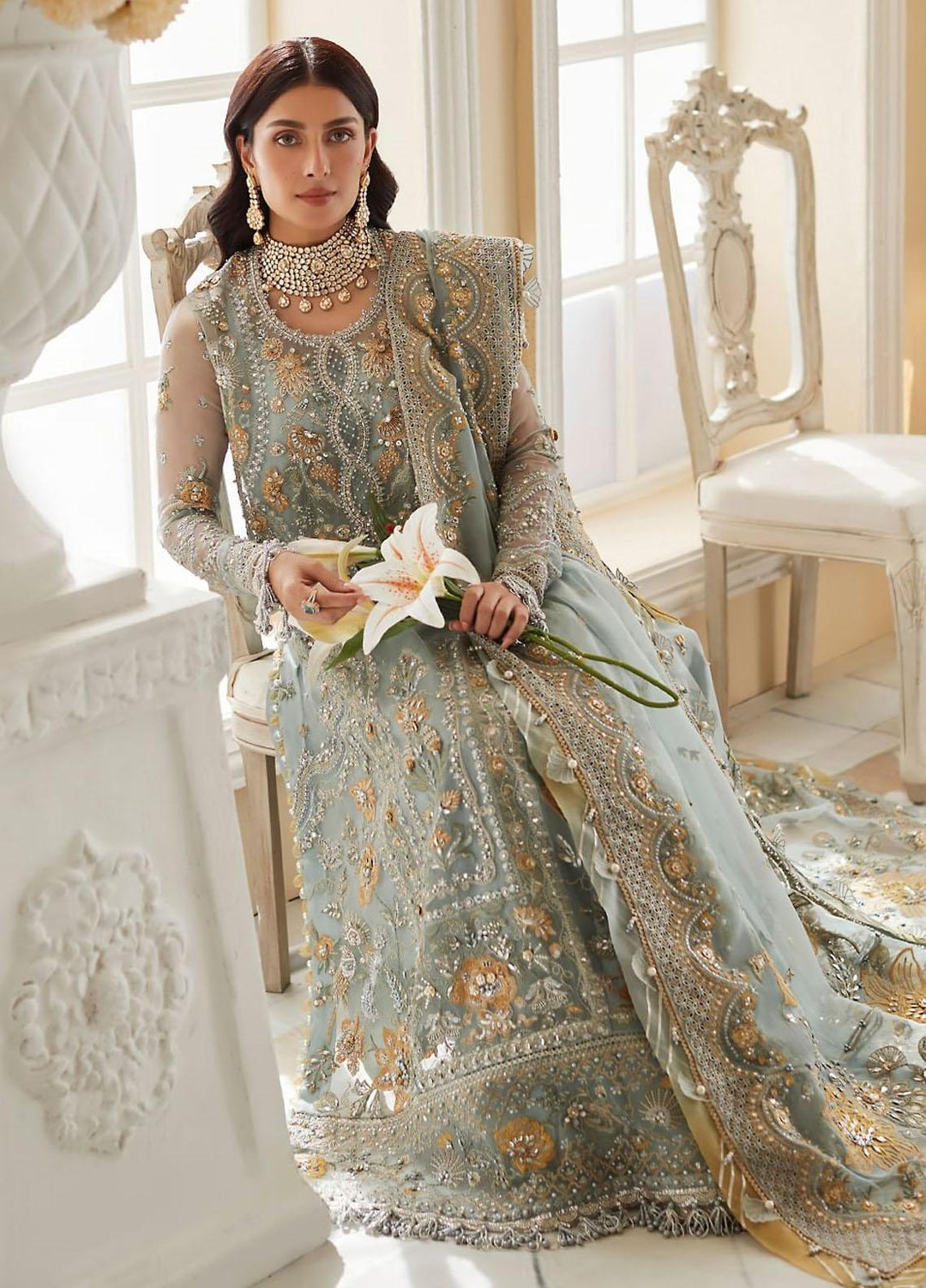 Elan Embroidered Organza Suits Unstitched 4 Piece EL23WF EC23-01 Esme - Luxury Wedding Collection
