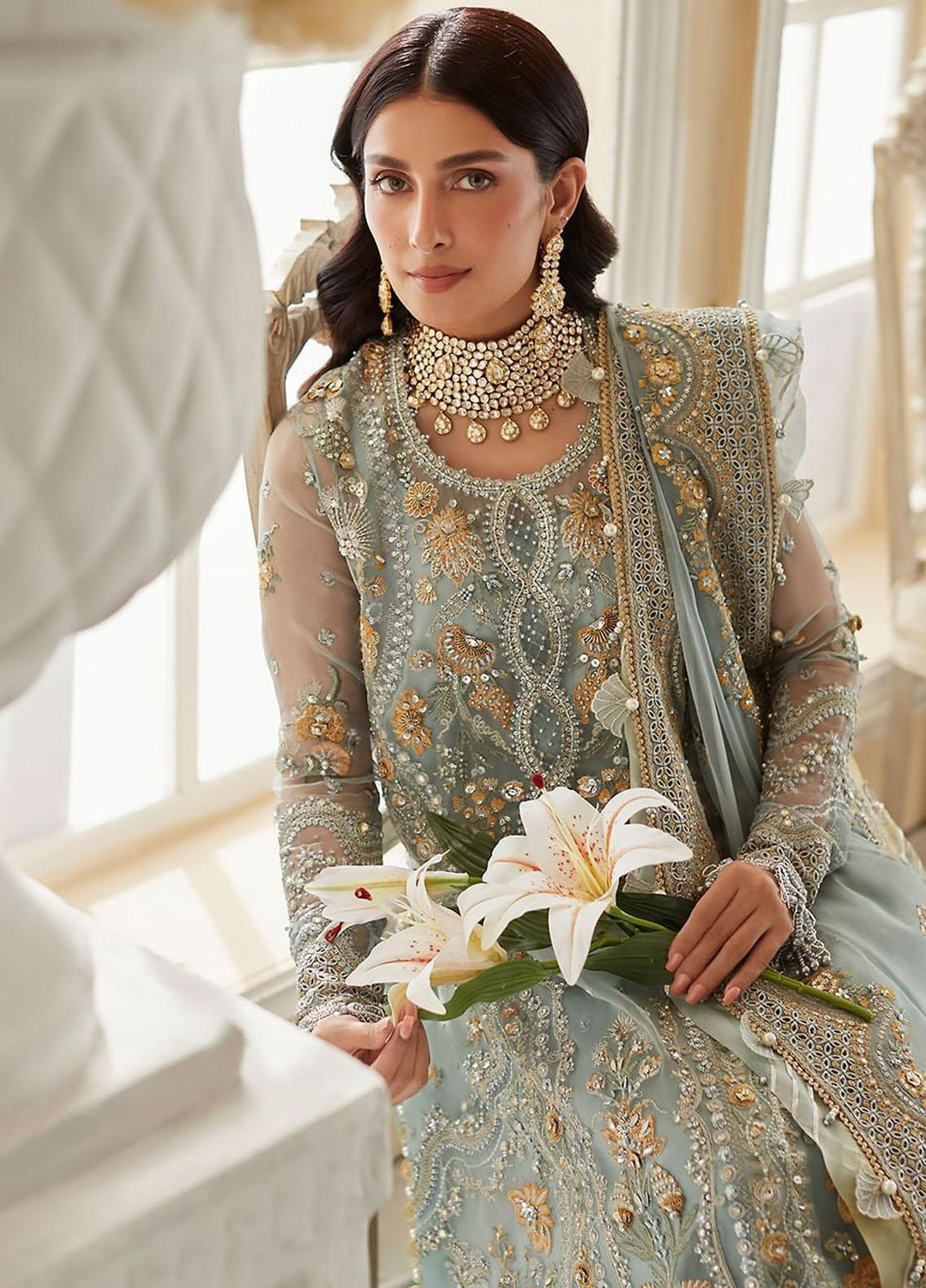 Elan Embroidered Organza Suits Unstitched 4 Piece EL23WF EC23-01 Esme - Luxury Wedding Collection
