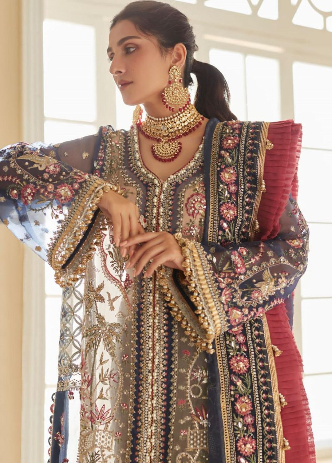 Elan Embroidered Organza Suits Unstitched 4 Piece EL23WF EC23-04 Laleh - Luxury Wedding Collection