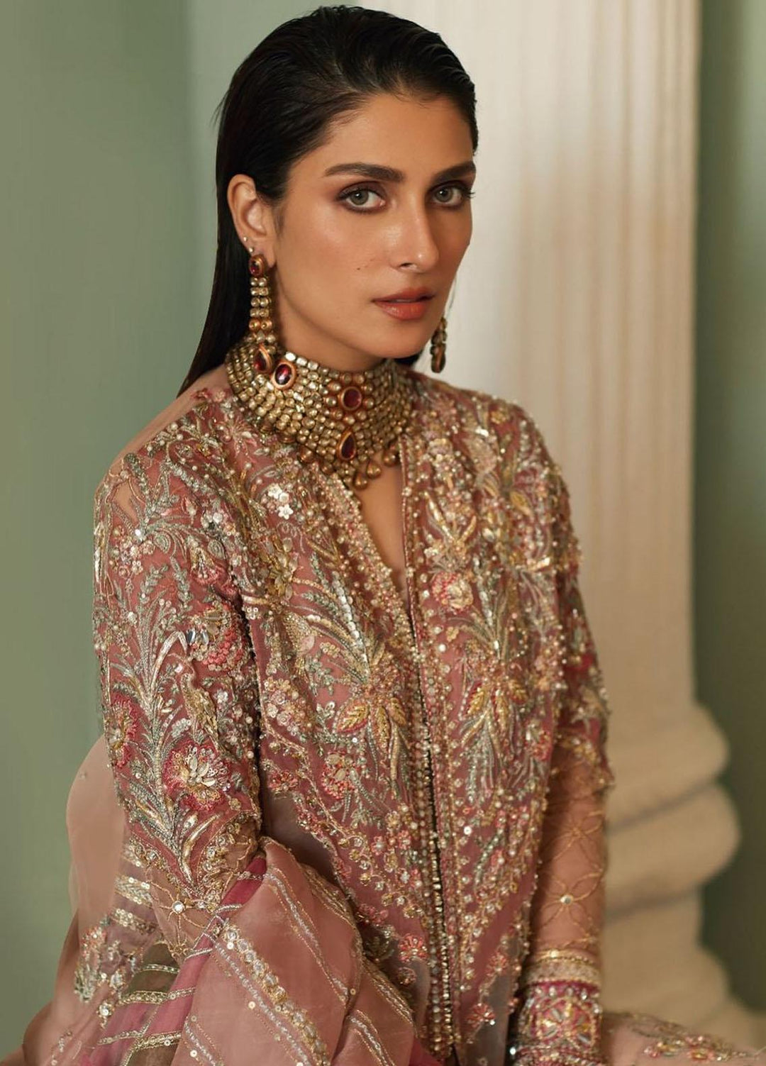 Elan Embroidered Organza Suits Unstitched 4 Piece EL23WF EC23-06 Mehr - Luxury Wedding Collection