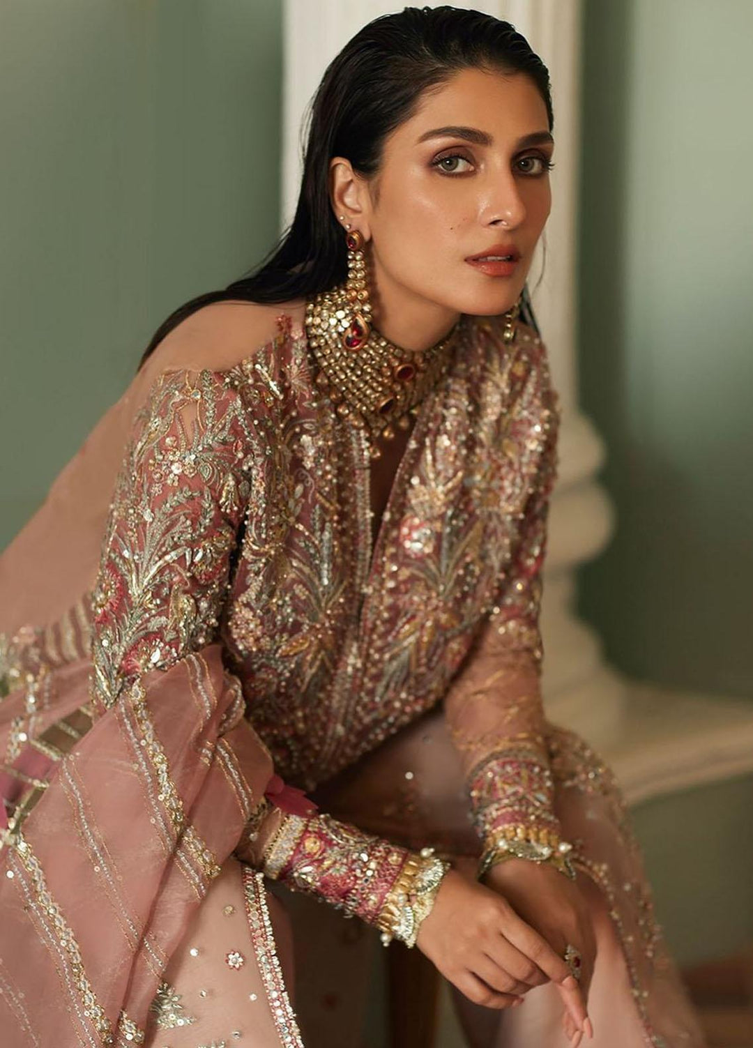Elan Embroidered Organza Suits Unstitched 4 Piece EL23WF EC23-06 Mehr - Luxury Wedding Collection