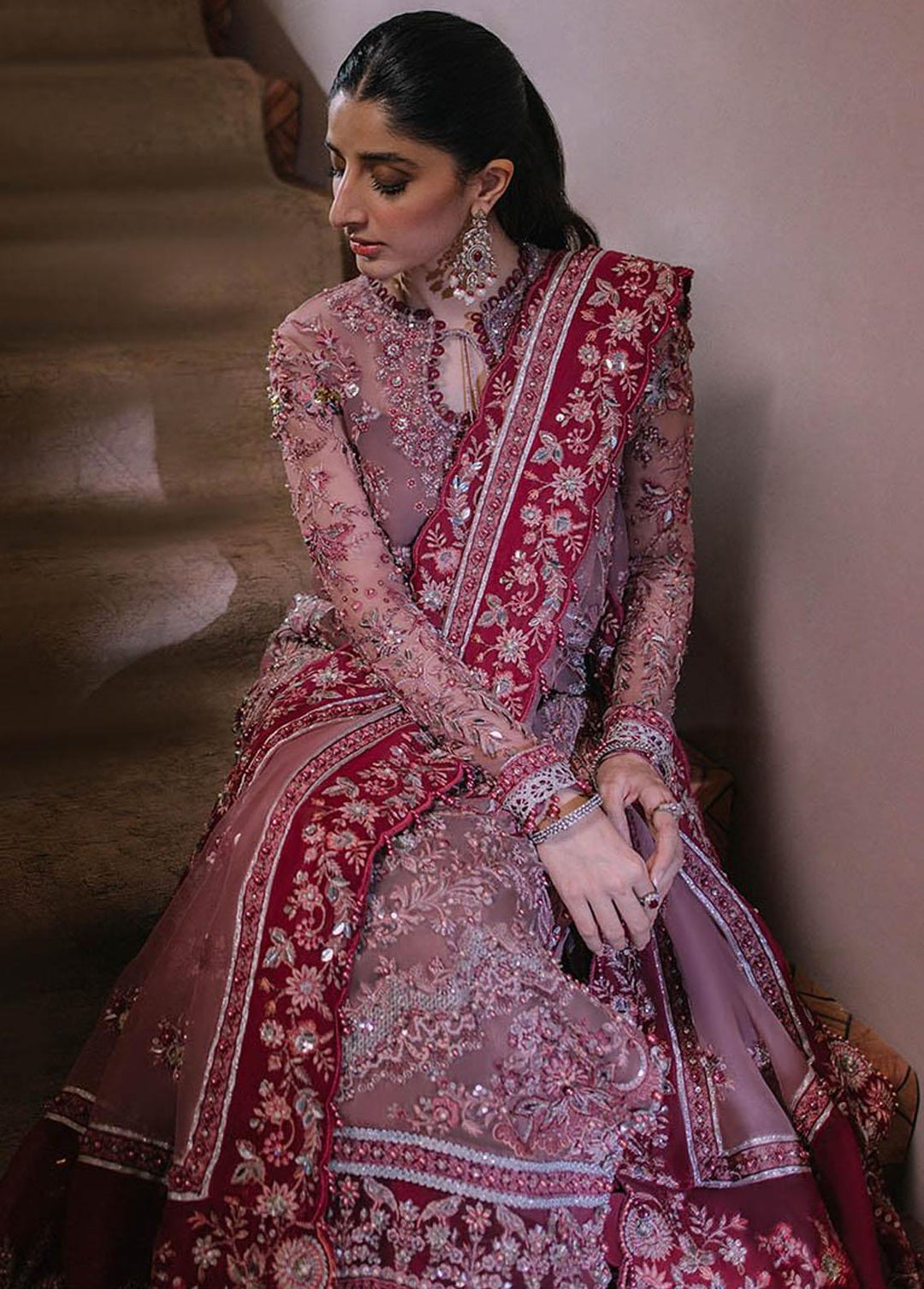 Elan Embroidered  Suits Unstitched 3 Piece EL23WFS EC2-23-01 Nuray - Wedding Collection