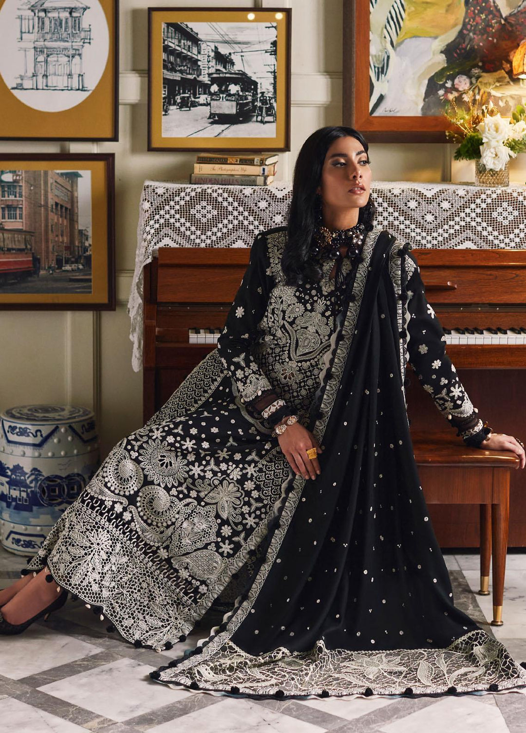 Elan Embroidered  Suits Unstitched 3 Piece EL22W EW-22-01 Firuzeh - Winter Collection