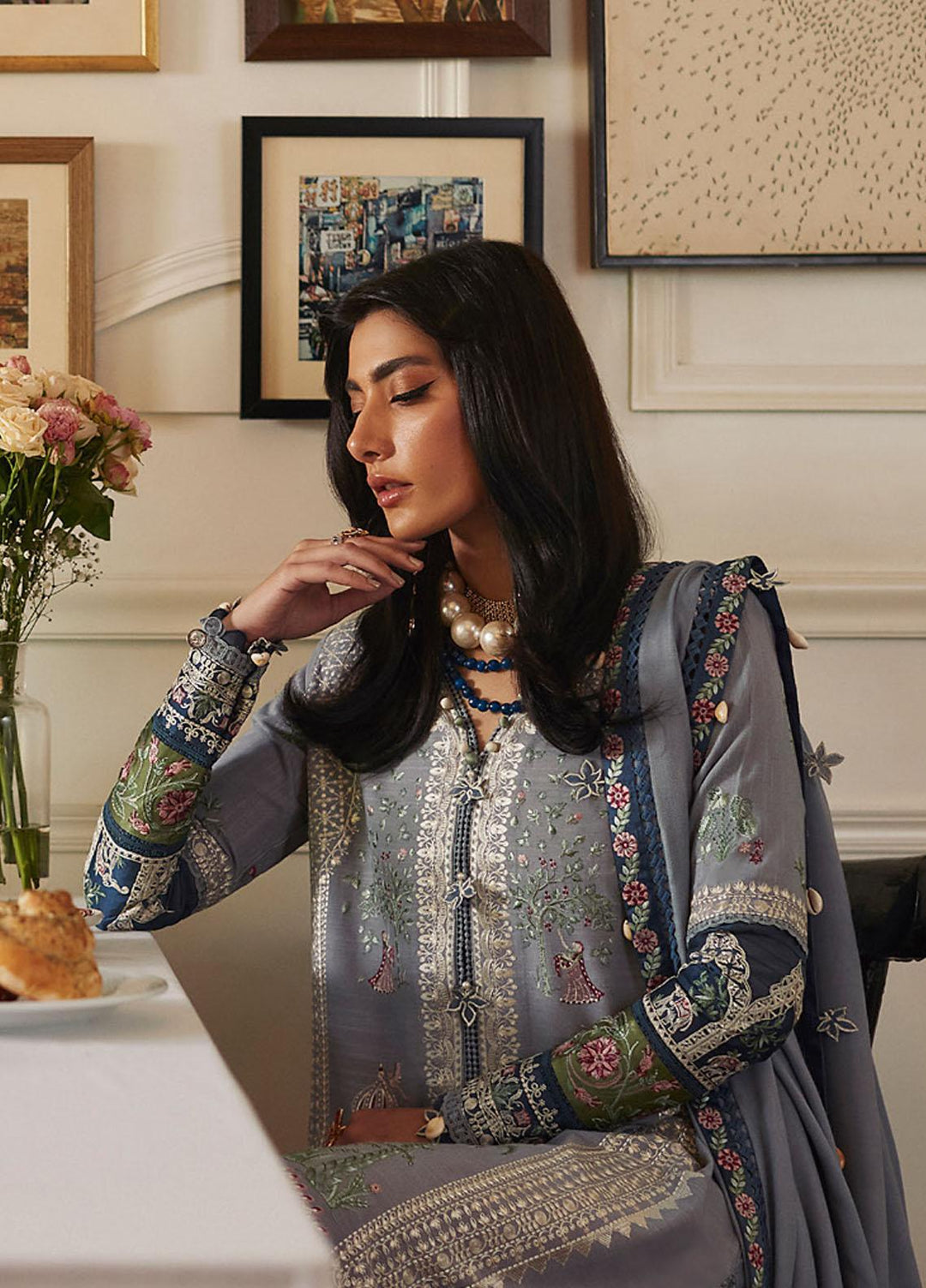 Elan Embroidered  Suits Unstitched 3 Piece EL22W EW-22-05 Larmina - Winter Collection