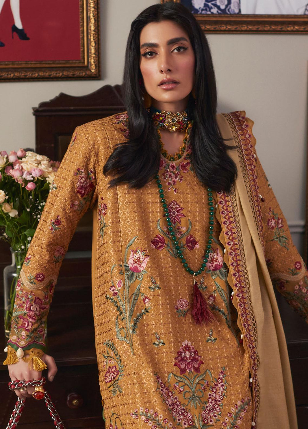 Elan Embroidered  Suits Unstitched 3 Piece EL22W EW-22-06 Asareh - Winter Collection