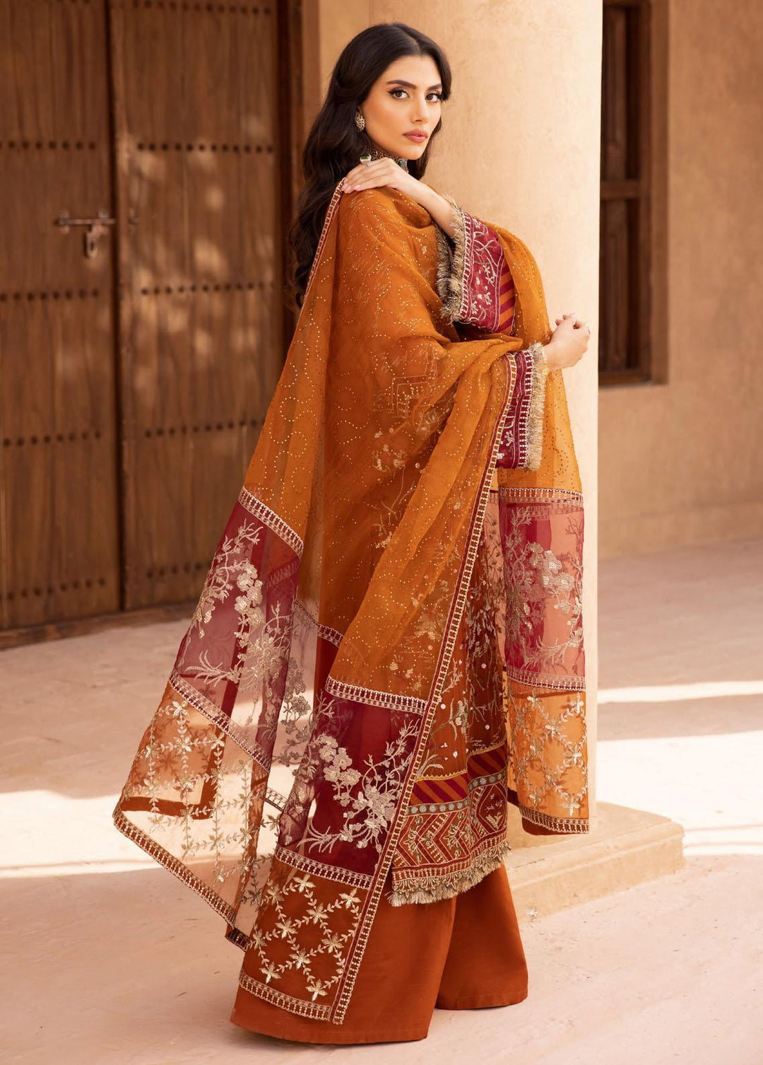 Elanora By Nureh Embroidered Chiffon Suits Unstitched 3 Piece NU23E NEL-22 - Luxury Collection