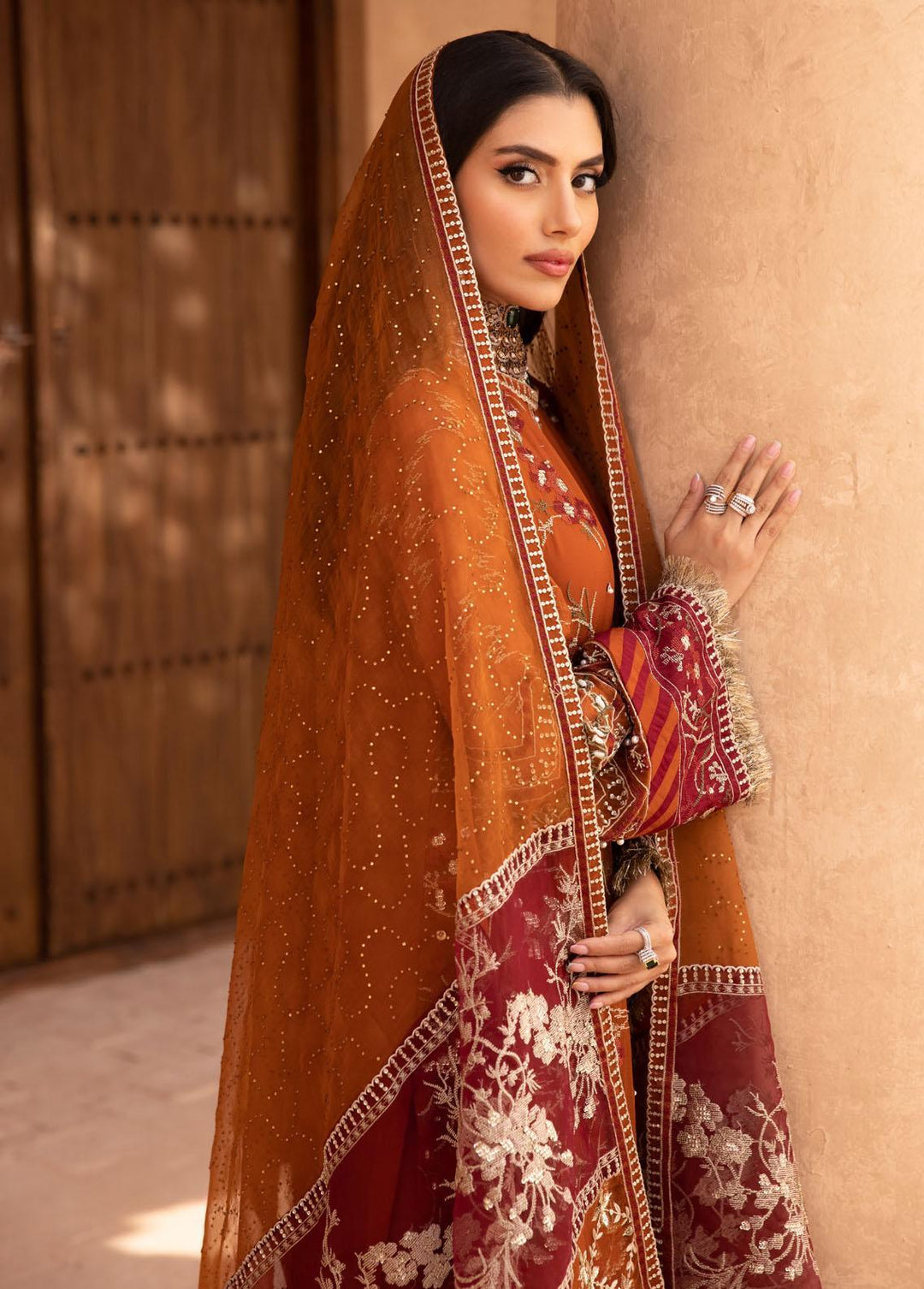 Elanora By Nureh Embroidered Chiffon Suits Unstitched 3 Piece NU23E NEL-22 - Luxury Collection