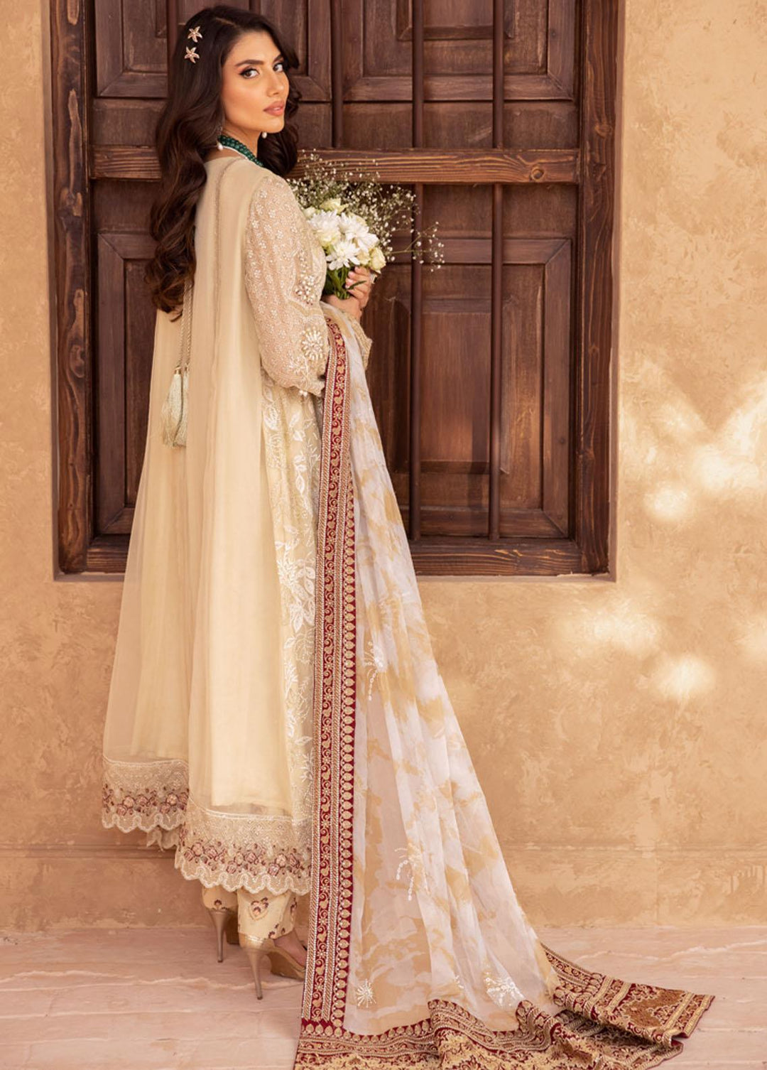 Elanora By Nureh Embroidered Chiffon Suits Unstitched 3 Piece NU23E NEL-23 - Luxury Collection