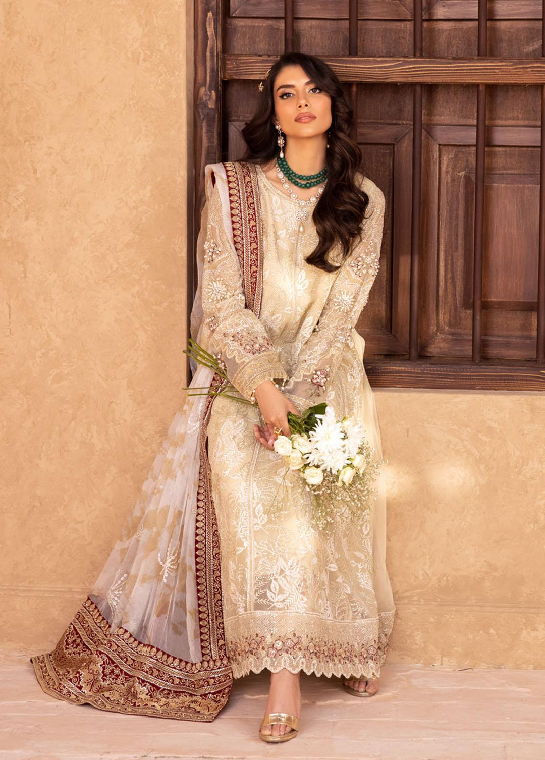 Elanora By Nureh Embroidered Chiffon Suits Unstitched 3 Piece NU23E NEL-23 - Luxury Collection