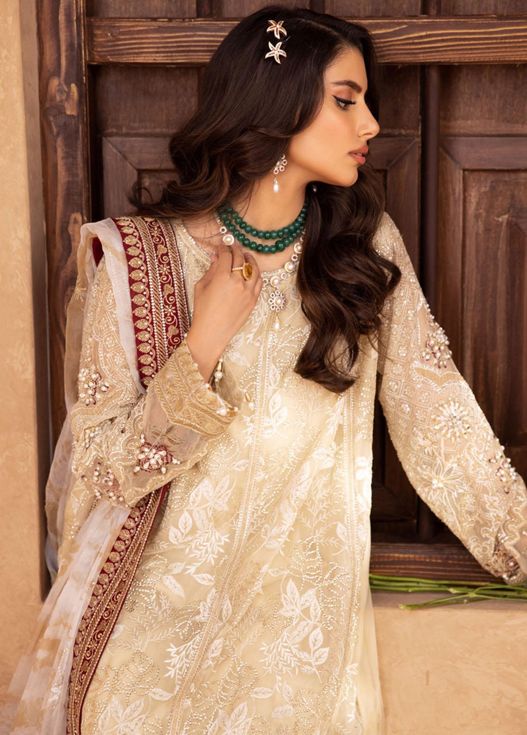 Elanora By Nureh Embroidered Chiffon Suits Unstitched 3 Piece NU23E NEL-23 - Luxury Collection