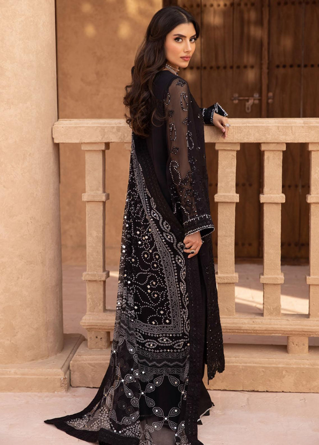 Elanora By Nureh Embroidered Chiffon Suits Unstitched 3 Piece NU23E NEL-25 - Luxury Collection