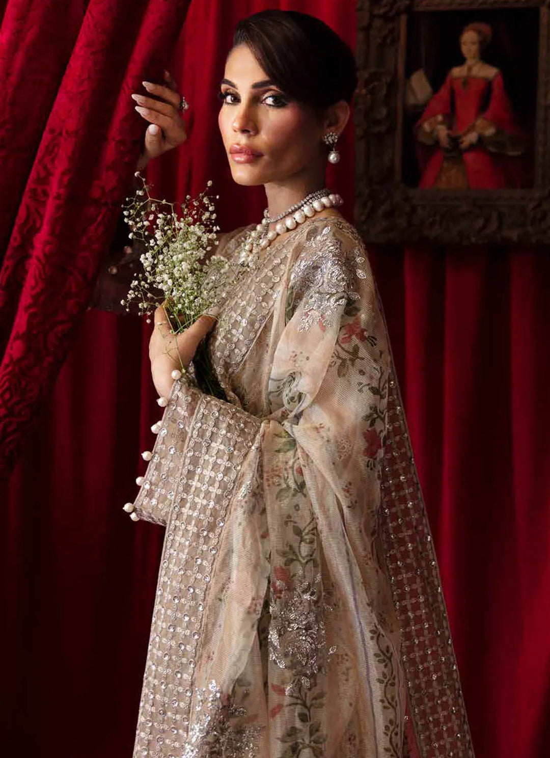 Elanora by Nureh Embroidered Chiffon Suit Unstitched 4 Piece NU24E NEL-48 - Summer Collection